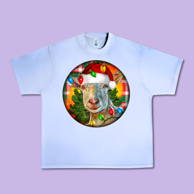 Saanen Goat Christmas Urban Heavy Tee Designed By Lillyallendesigns
