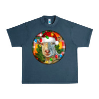 Midnight Navy Saanen Goat Christmas Urban Heavy Tee - LillyAllenDesigns