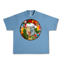 Pebble Blue Saanen Goat Christmas Urban Heavy Tee - LillyAllenDesigns