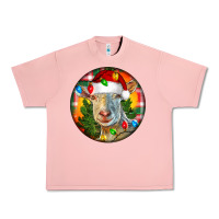 Salmon Saanen Goat Christmas Urban Heavy Tee - LillyAllenDesigns