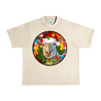 Sandshell Saanen Goat Christmas Urban Heavy Tee - LillyAllenDesigns