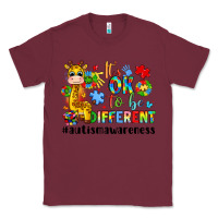 Burgundy it s ok to be different giraffe Classic Tee - LillyAllenDesigns