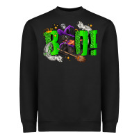 Black Boo! with black cat Halloween Heavyweight Sweatshirt - NancyCooperArtShop