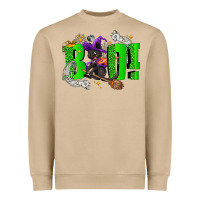 Mushroom Boo! with black cat Halloween Heavyweight Sweatshirt - NancyCooperArtShop