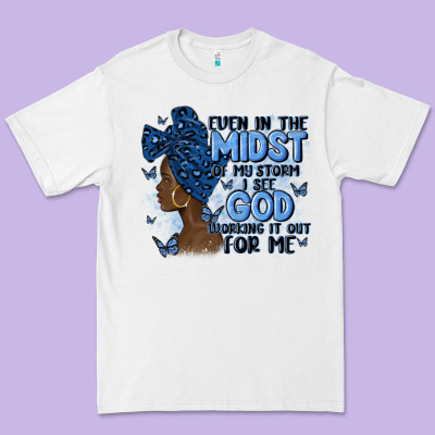 Even In The Midst Of May Storm Afro Woman Premium Tee Designed By Maliassmallbusiness