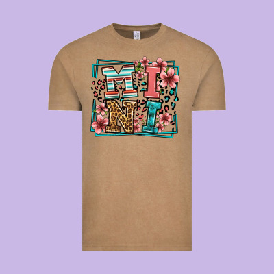 Floral Leopard Frame Mini Vintage Tee Designed By Lillyallendesigns