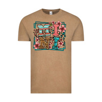 Vintage Coffee floral leopard frame mini Vintage Tee - LillyAllenDesigns