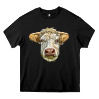 Black Charolais bull face Heavy Core Tee - LillyAllenDesigns