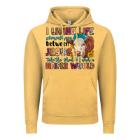 Vintage Mustard i living life somewhere between jesus take the whe Vintage Hoodie - LillyAllenDesigns