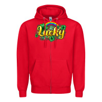 Red Lucky St. Patrick's Day Zipper Hoodie - HowdyJamesFarm