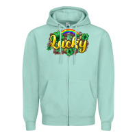 Seafoam Lucky St. Patrick's Day Zipper Hoodie - HowdyJamesFarm