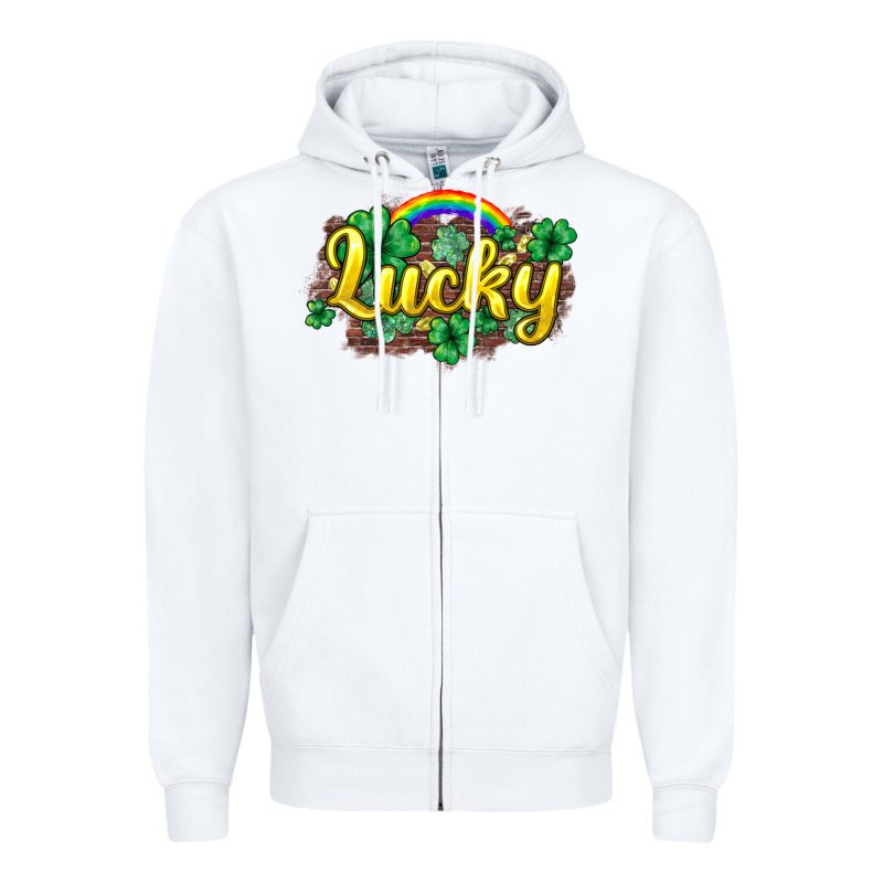 Lucky St. Patrick's Day Zipper Hoodie by HowdyJamesFarm | Teevron