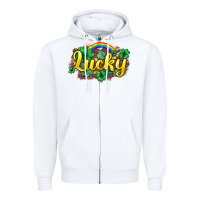 White Lucky St. Patrick's Day Zipper Hoodie - HowdyJamesFarm