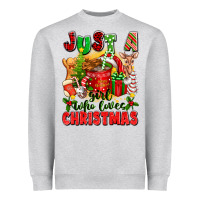 Heather Grey just a girl who loves christmas Heavyweight Sweatshirt - texasbilliewilder
