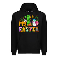 Black Easter Day My first Easter with eggs and rabbits Premium Hoodie - OliviaCreatesArt