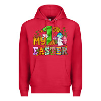 Cardinal Easter Day My first Easter with eggs and rabbits Premium Hoodie - OliviaCreatesArt