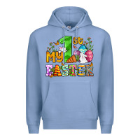 Colony Blue Easter Day My first Easter with eggs and rabbits Premium Hoodie - OliviaCreatesArt