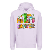 Lilac Easter Day My first Easter with eggs and rabbits Premium Hoodie - OliviaCreatesArt