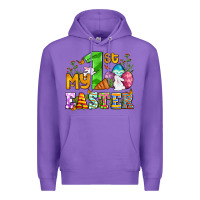 Purple Easter Day My first Easter with eggs and rabbits Premium Hoodie - OliviaCreatesArt