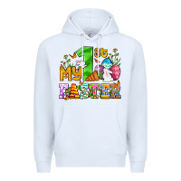 White Easter Day My first Easter with eggs and rabbits Premium Hoodie - OliviaCreatesArt