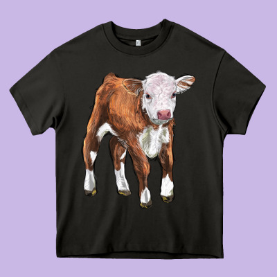 Hereford Calf Heavy Core Tee Designed By Lillyallendesigns
