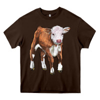 Chocolate Brown hereford calf Heavy Core Tee - LillyAllenDesigns