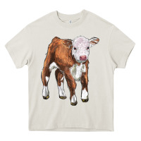 Cream hereford calf Heavy Core Tee - LillyAllenDesigns