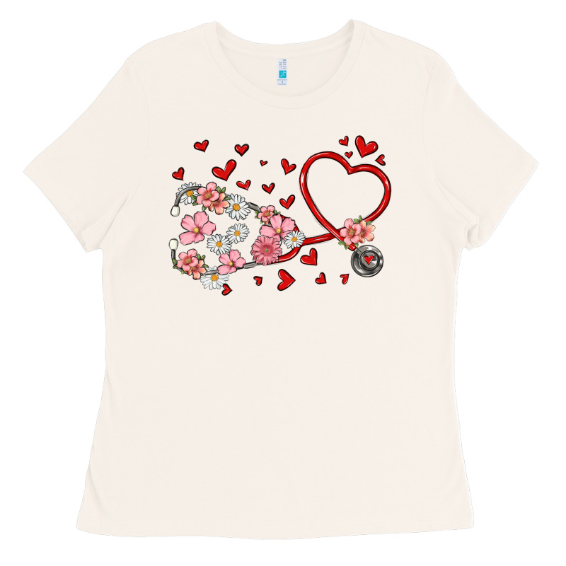 Valentine's Day Stethoscope Ladies Tee by MaliasSmallBusiness | Teevron