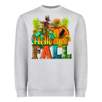 Heather Grey Hello Fall Heavyweight Sweatshirt - NancyCooperArtShop