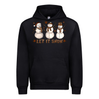 Black Let It Snow Snowmen Urban Hoodie - LillyAllenDesigns