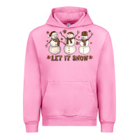 Fuchsia Pink Let It Snow Snowmen Urban Hoodie - LillyAllenDesigns