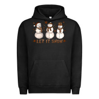 Pigment Black Let It Snow Snowmen Urban Hoodie - LillyAllenDesigns