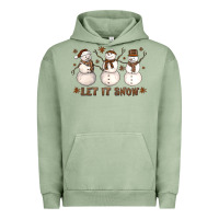 Pigment Oil Green Let It Snow Snowmen Urban Hoodie - LillyAllenDesigns