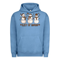 Pigment Pebble Blue Let It Snow Snowmen Urban Hoodie - LillyAllenDesigns
