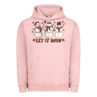 Pigment Salmon Let It Snow Snowmen Urban Hoodie - LillyAllenDesigns
