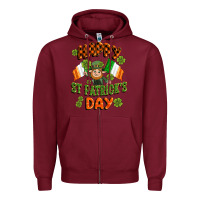 Burgundy happy st patricks day Zipper Hoodie - CowGirlArtShop