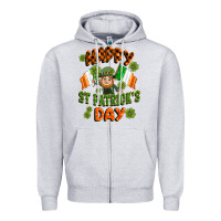 Heather Grey happy st patricks day Zipper Hoodie - CowGirlArtShop