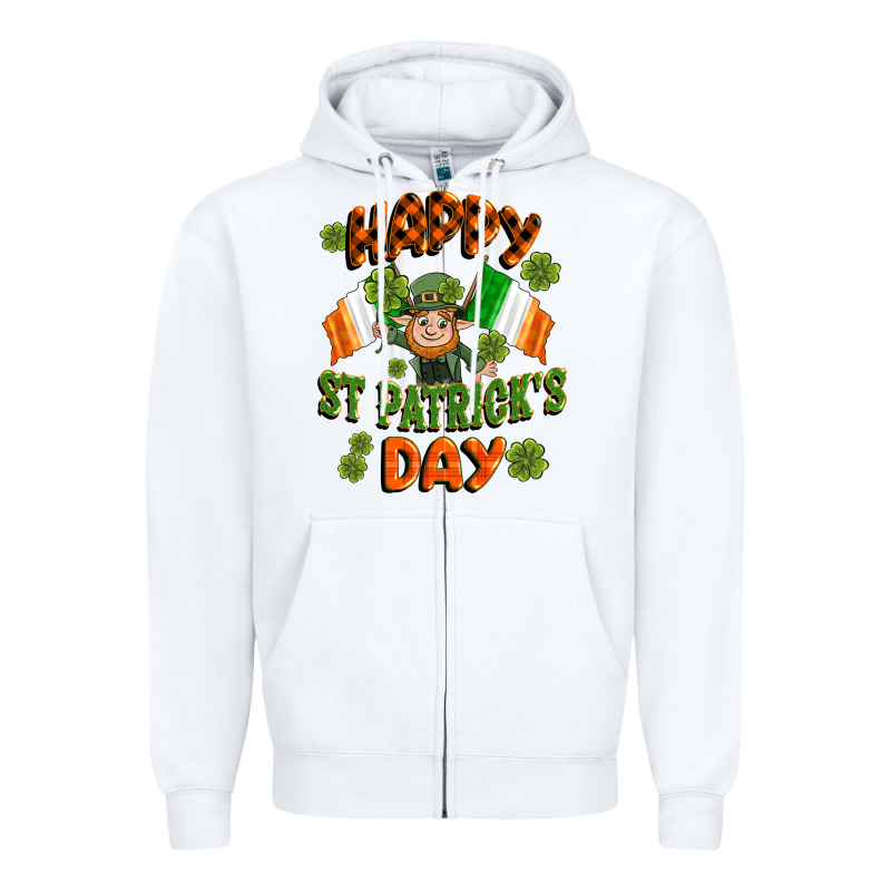 Happy St Patricks Day Zipper Hoodie by CowGirlArtShop | Teevron