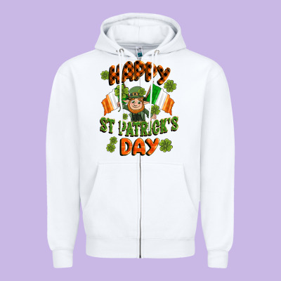 Happy St Patricks Day Zipper Hoodie Designed By Cowgirlartshop