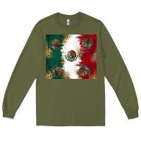 Army Green Mexican Flag Long Sleeve Tee - RanaPortraitStore
