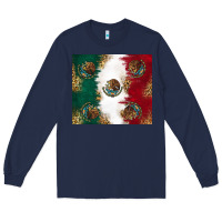 Navy Mexican Flag Long Sleeve Tee - RanaPortraitStore