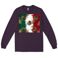 Plum Mexican Flag Long Sleeve Tee - RanaPortraitStore