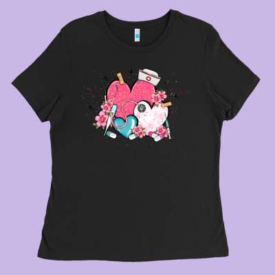 Nurse Hearts Ladies Tee Designed By Maliassmallbusiness