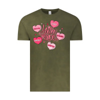 Vintage Olive you are enough valentines day Vintage Tee - LillyAllenDesigns