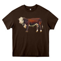 Chocolate Brown hereford bull Heavy Core Tee - LillyAllenDesigns