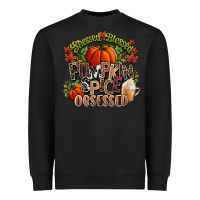 Black Stressed blessed pumpkin spice obsessed Fall Heavyweight Sweatshirt - NancyCooperArtShop
