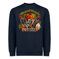 Navy Stressed blessed pumpkin spice obsessed Fall Heavyweight Sweatshirt - NancyCooperArtShop