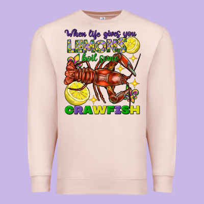 When Life Gives You Lemons Boil Some Crawfish Mardi Gras Premium Sweatshirt Designed By Fadigitalartstudio