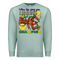 Seafoam When Life Gives You Lemons Boil Some Crawfish Mardi Gras Premium Sweatshirt - FaDigitalArtStudio
