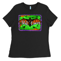 Black bat shit crazy with background Ladies Tee - Jasminsmagicworld